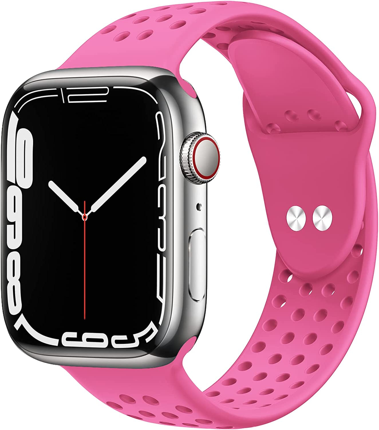 Toutouzhang Sport Bands Compatible with Apple Watch Band 38Mm 40Mm 41Mm 42Mm 44Mm 45Mm 49Mm S/M M/L for Women/Men Waterproof Soft Silicone Replacement Strap Accessories for Iwatch Ultra SE Series 8/7/6/5/4/3/2/1  Toutouzhang Hot Pink 42mm/44mm/45mm/49mm S/M 