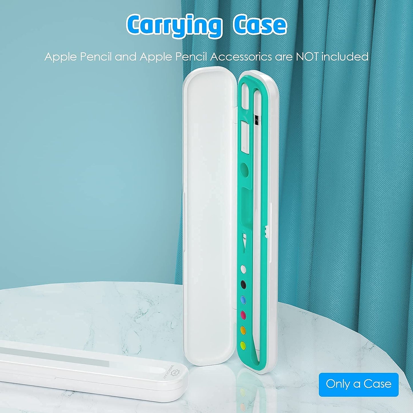 Wixgear Carrying Pencil Case Compatible with Apple Pencil 1St and 2Nd Generation and Accessories-White with Holder for Tips  WixGear   