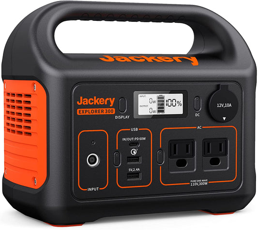 Jackery Portable Power Station Explorer 300, 293Wh Backup Lithium Battery, 110V/300W Pure Sine Wave AC Outlet, Solar Generator (Solar Panel Not Included) for Outdoors Camping Travel Hunting Blackout  Jackery   