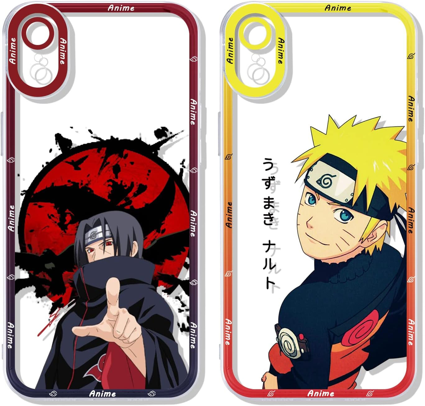 2 Pack Japanese Anime Case for Iphone 13 Mini Clear Case 5.4", Cool Manga Cute Pattern Design, Cartoon Character Cases for Men Boys Women Girls Kids, Soft TPU Funda Para Iphone13 Mini, Transparent  ZXT US Iphone Xr  