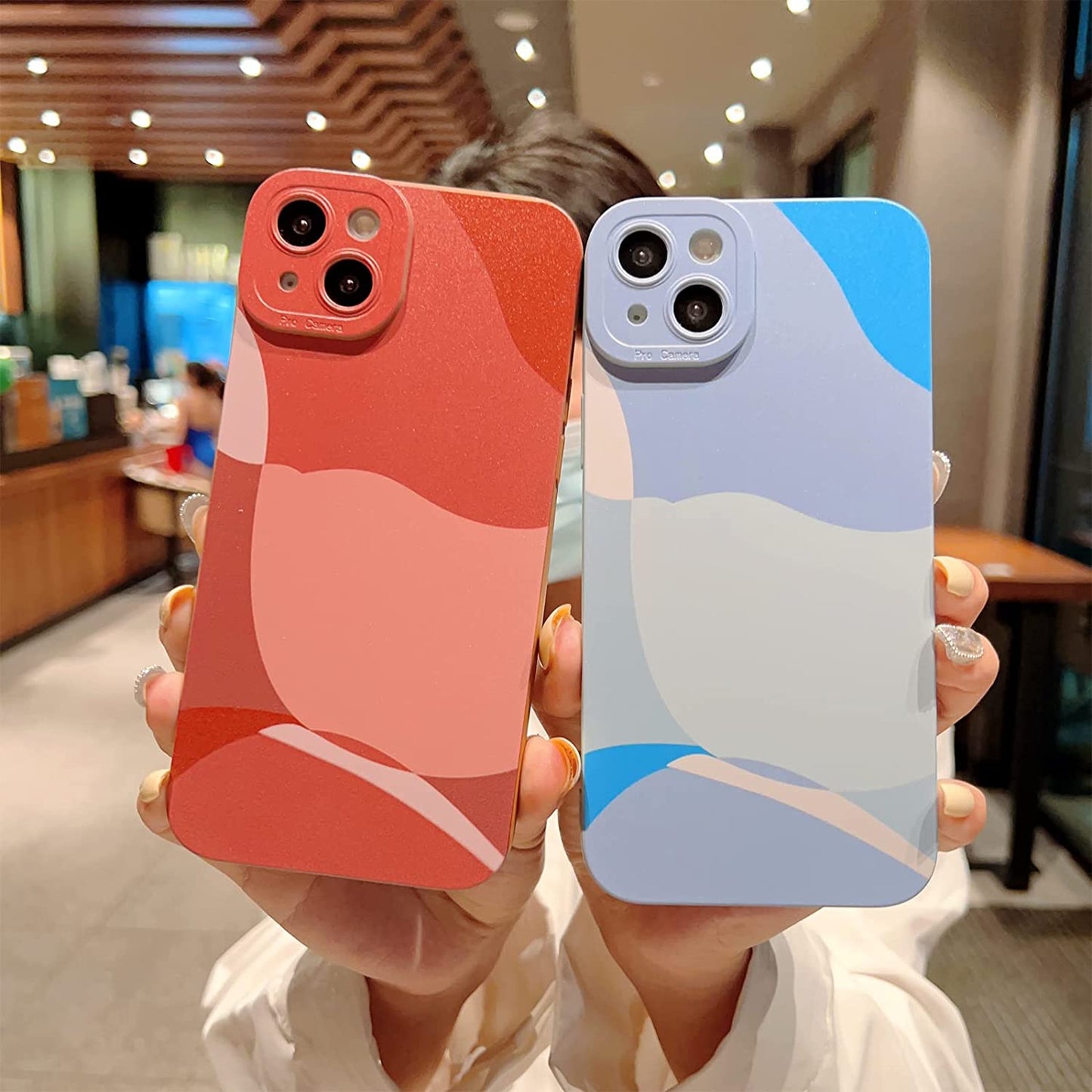 YKCZL Compatible with Iphone 14 plus Case,Cute Painted Art Heart Pattern Full Camera Lens Protective Slim Soft Shockproof Phone Case for Women Girls-Brown  YKCZL   