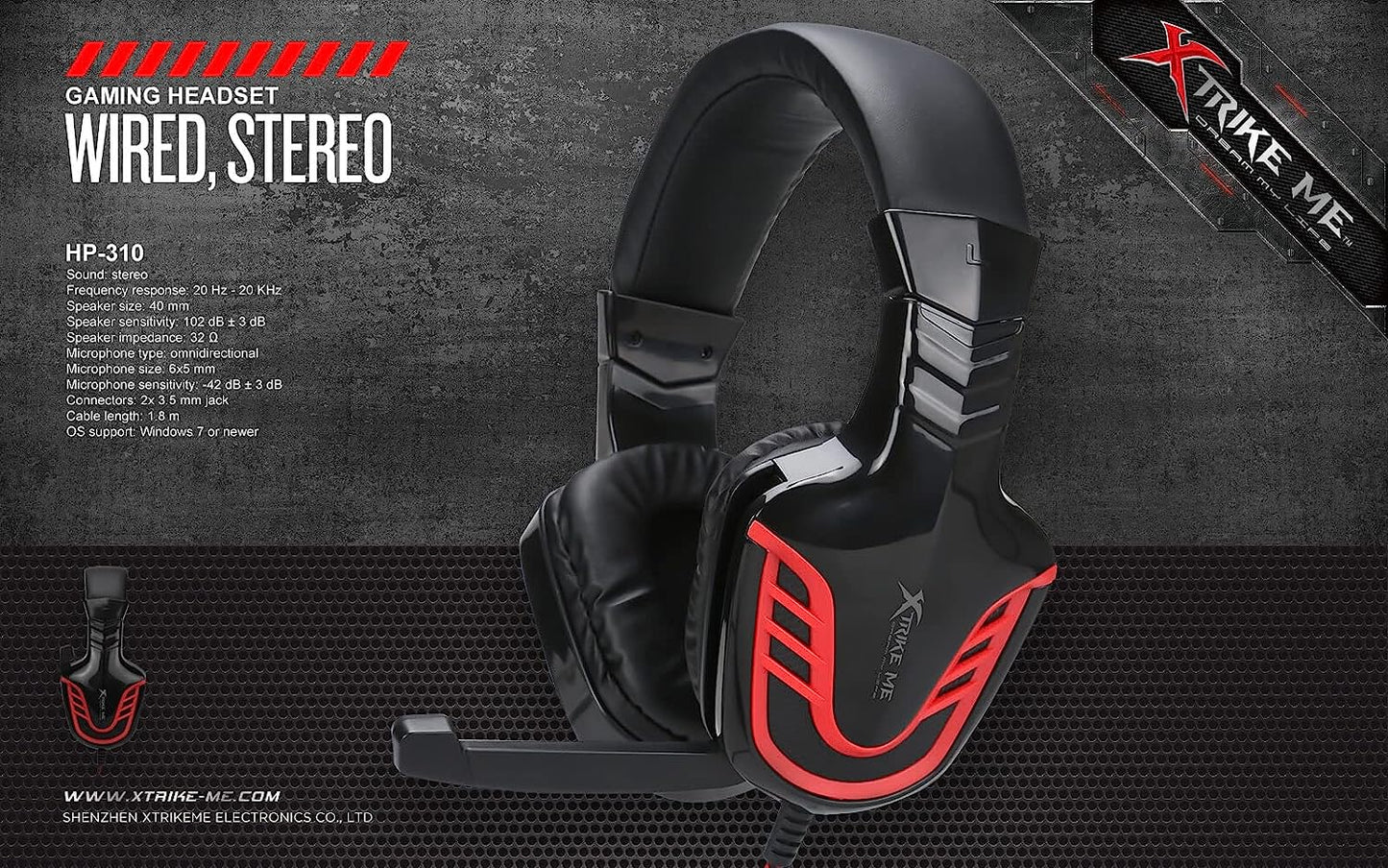 Xtrike Me Stereo Gaming Headset for Smartphone, PC, PS4, Xbox One, Cable 1.8M  Xtrike Me   