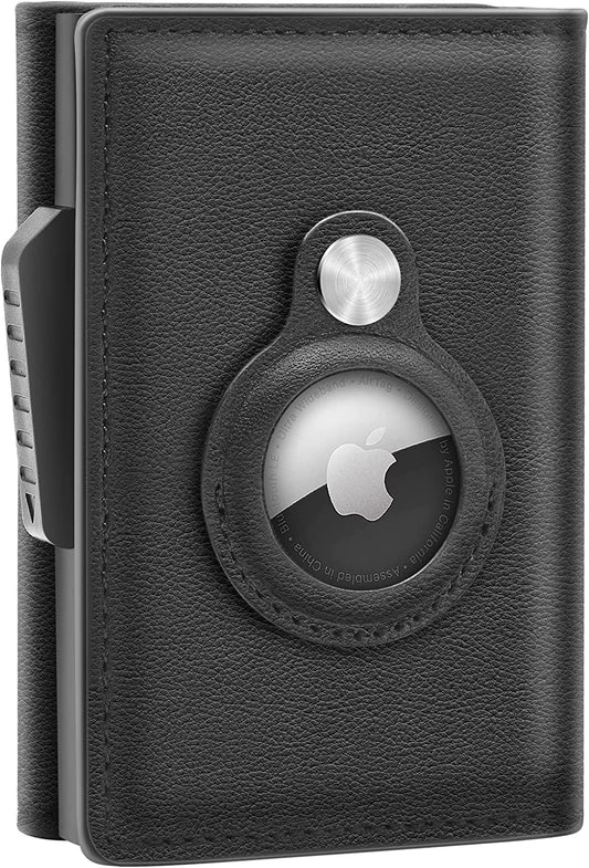 GAOCHALE Airtag Wallet Genuine Leather Air Tag Wallet RFID Technology Credit Card Holder with Slim Money Clip for Men for Airtag (Airtag Not Included)  GAOCHALE   