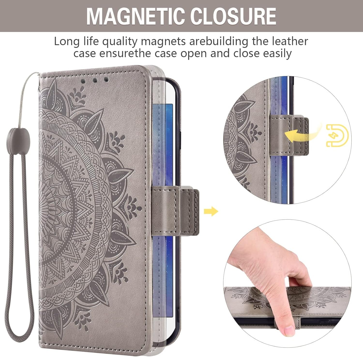 Asuwish Compatible with LG V35 Thinq V30 plus Wallet Case and Tempered Glass Screen Protector Credit Card Holder Flip Wrist Strap Cell Phone Cover for LGV30 LGV35 LG30 LG35 V 30 35 V30+ V30S H931 Grey  Asuwish   