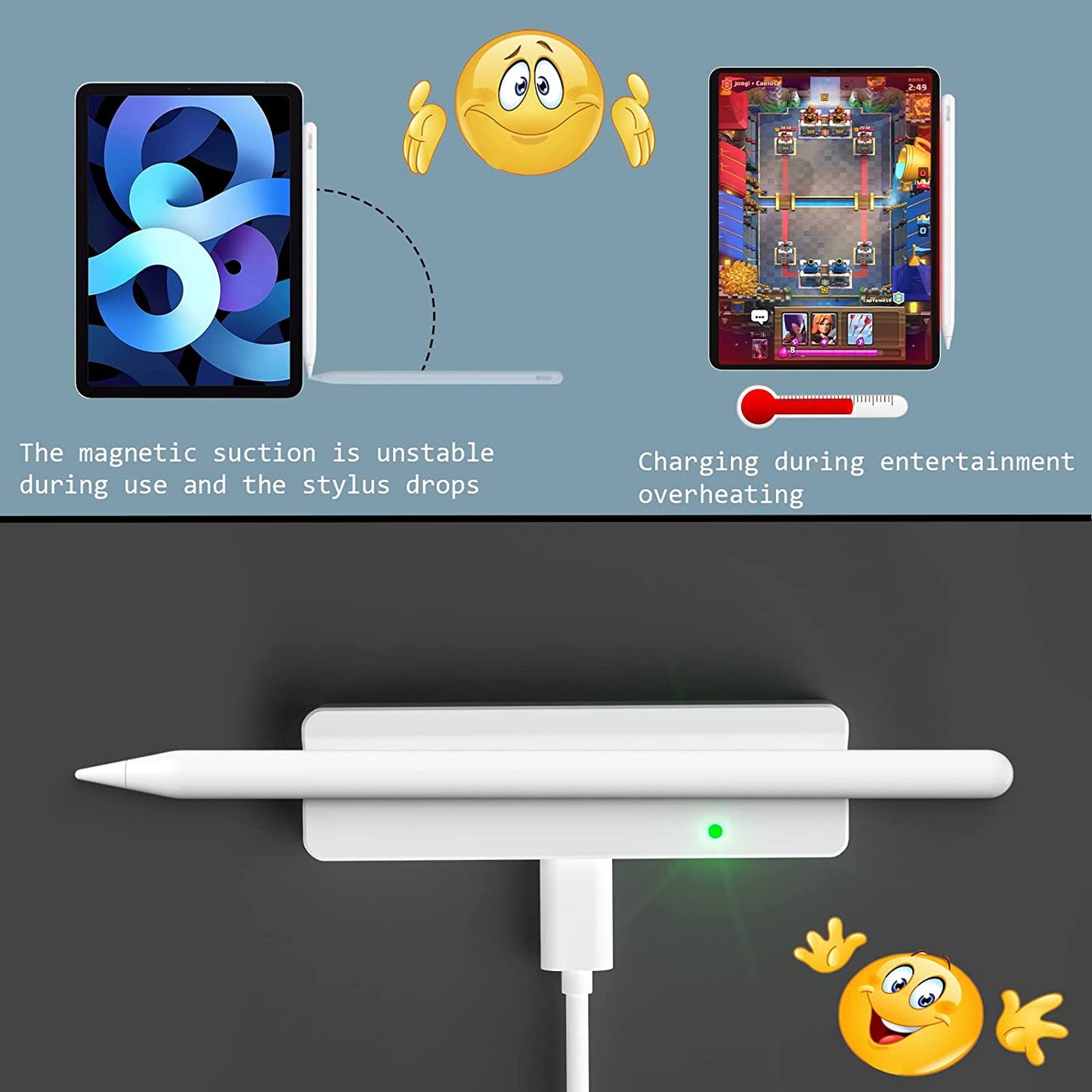 Magnetic Wireless Charger Dock with USB Cable Compatible with Apple Pencil 2Nd Generation, Convenient Ipencil Charging Stand Fits for Ipad Pen Gen 2,Save Your Ipad Battery Power  REEYEAR   