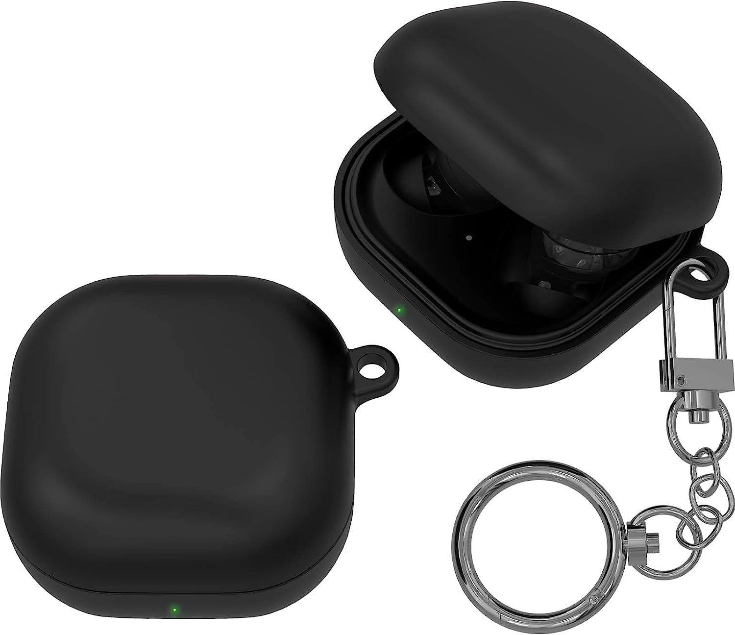 JUST4YOU for Galaxy Buds Pro Case, Galaxy Buds Live Case, Galaxy Buds 2 Case Cover with Keychain, Thin Fit Hard Case (Black) CS_HD_GBL_GBP_GB2_BK  S2B Corporation   