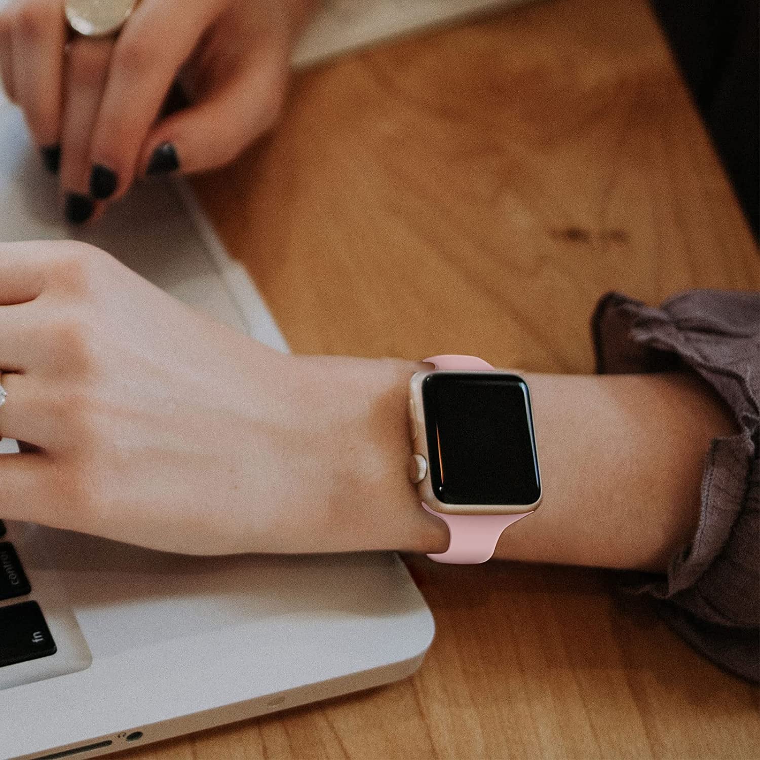 AUSOJOY Compatible with Apple Watch Slim Band, Silicone Sport Band Replacement, 38Mm 40Mm 41Mm 42Mm 44Mm 45Mm, Compatible with Apple Watch Series 7/6/5/4/3/2/1/SE for Women/Men  AUSOJOY   