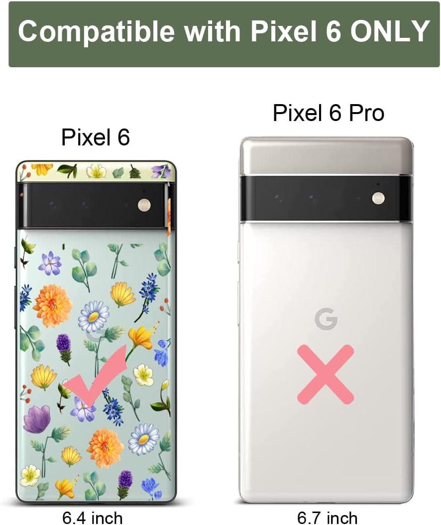 Unov Case Compatible with Pixel 6 Case Clear with Design Soft TPU Shock Absorption Slim Embossed Pattern Protective Back Cover 6.4 Inch (Flower Garden)  Unov   
