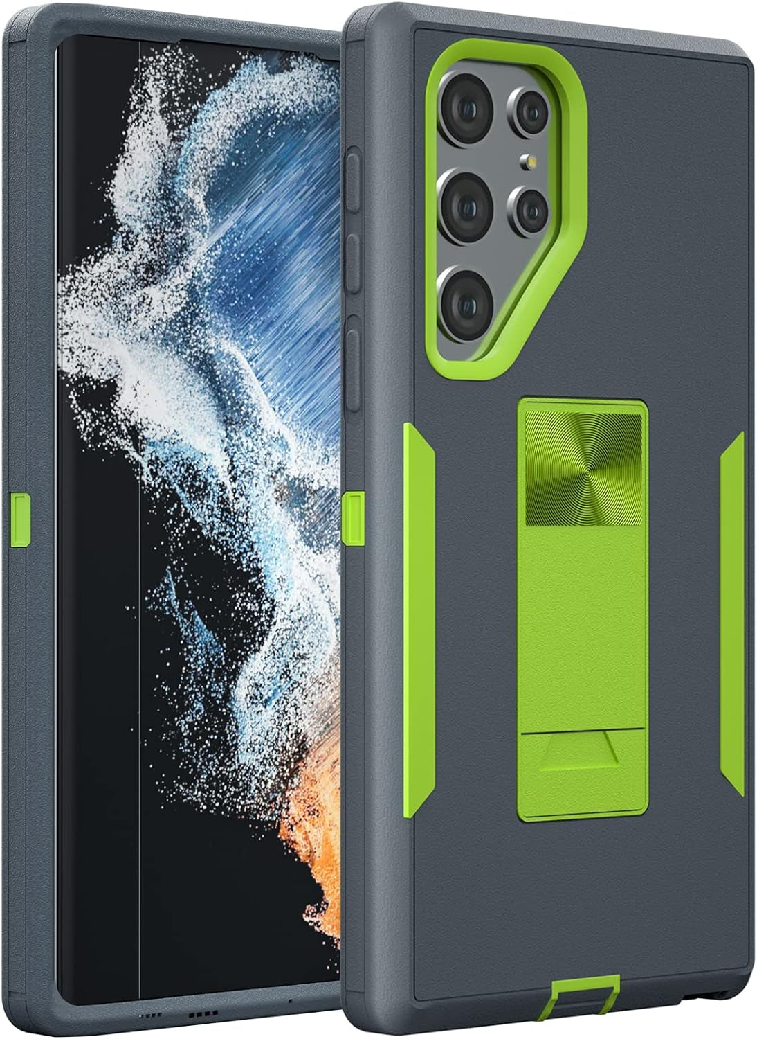 Aicase for Galaxy S22 Ultra Case with Screen Protector,Heavy Duty Drop Protection Full Body Rugged Shockproof/Dust Proof Military Protective Tough Durable Phone Cover for Samsung S22 Ultra 6.8“  AICase Space Gray Case  