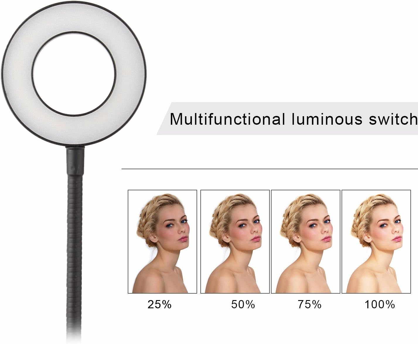 Sokani Selfie Ring Light with Cell Phone Holder and Stand Bracket for Youtube TIK Tok Tiktok Zoom Video Conference Live Stream Makeup Dimmable LED Circle Ringlight for Iphone Android Mobile Smartphone  Lazy   