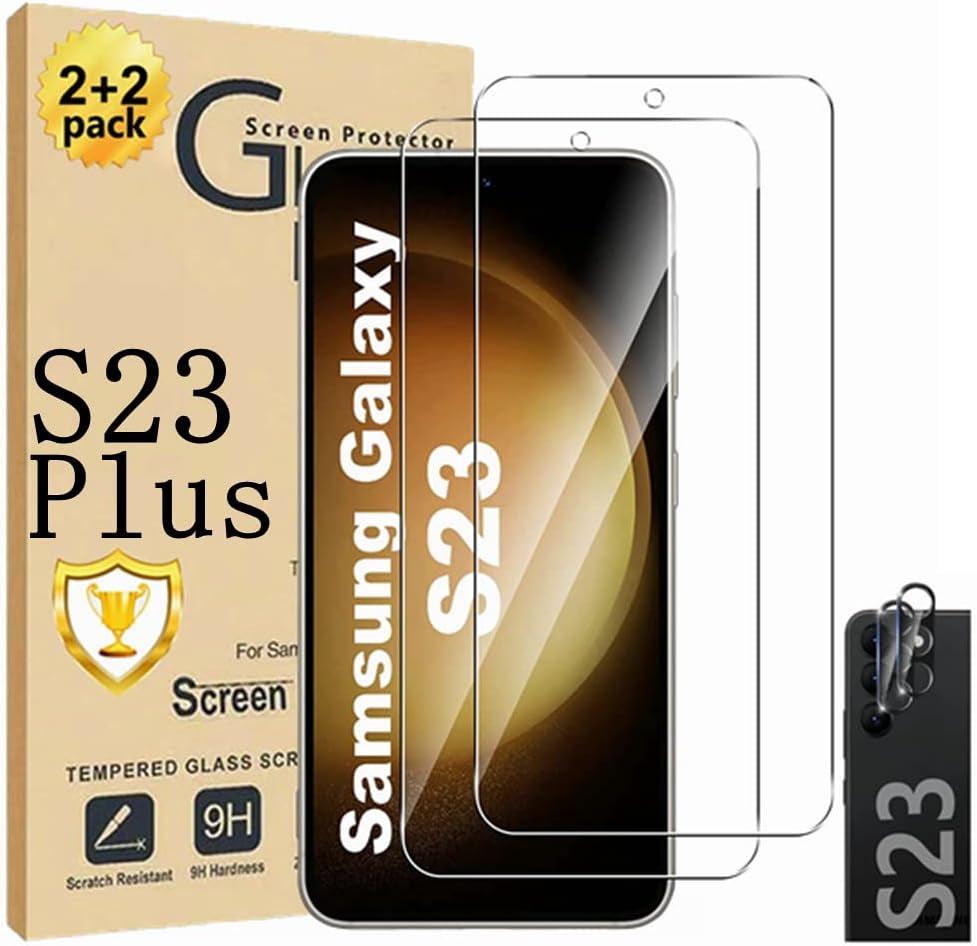 Micger Galaxy Note 20 Ultra Screen Protector, 2 Pack Camera Lens Protector【2+2 Pack】 Compatible Fingerprint, Easy Installation, 3D Glass 9H Hardness Tempered Glass Screen Protector for Samsung Galaxy Note 20 Ultra 5G  Micger Galaxy S23 Plus Screen Protector  