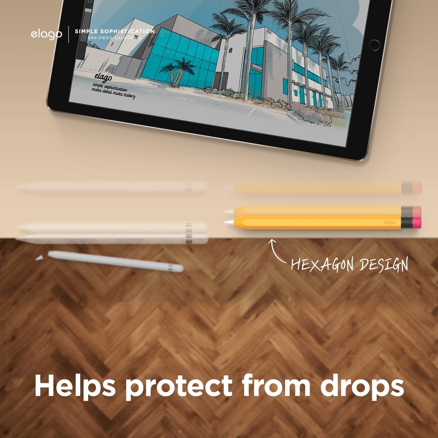 Elago Classic Pencil Case Compatible with Apple Pencil 1St Generation, Perfect Grip, Protective Skin Cover, Silicone Sleeve  elago   