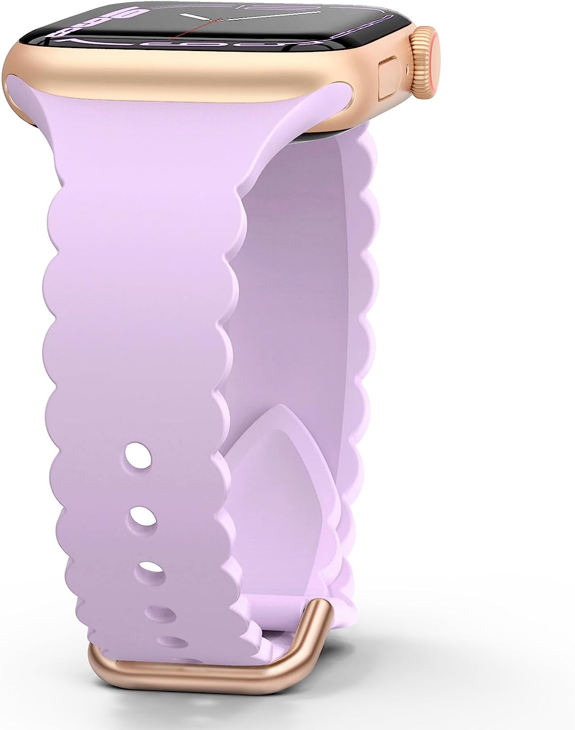 Sunnywoo Lace Silicone Band Compatible with Apple Watch Bands 38Mm 40Mm 41Mm 44Mm 42Mm 45Mm 49Mm, Women Soft Sport Strap Wristband Replacement for Iwatch Series Ultra 8 SE 7 6 5 4 3 2 1  Sunnywoo Lavender 42/44/45/49mm 