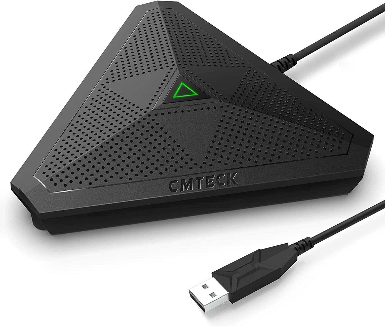 CMTECK Conference USB Microphone, Computer Desktop Mic with Mute Function, Omnidirectional Condenser PC Mic for Video, Streaming, Voip Calls, Skype, Plug & Play Compatible with Mac OS X Windows PC  CMTECK WITHOUT SPEAKER (black)  