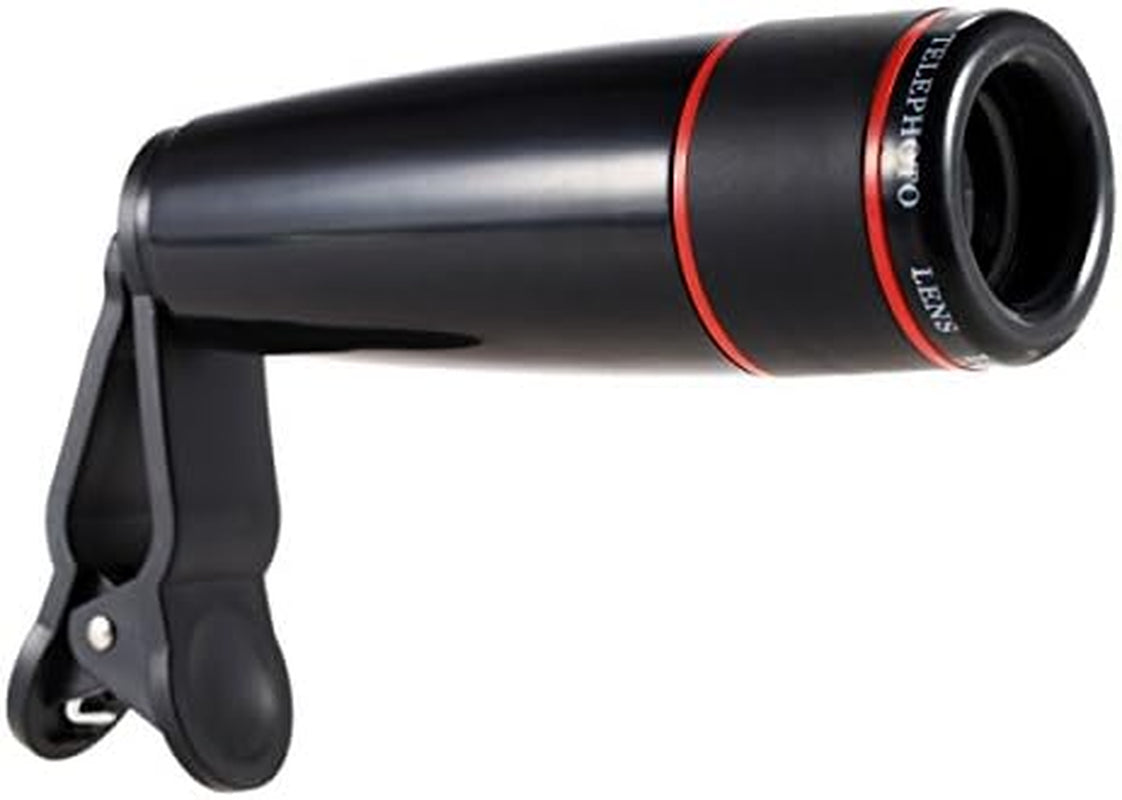 12X Zoom Phone Universal Telephoto Camera Lens with Clip Phone Lens Black  Esthetique   