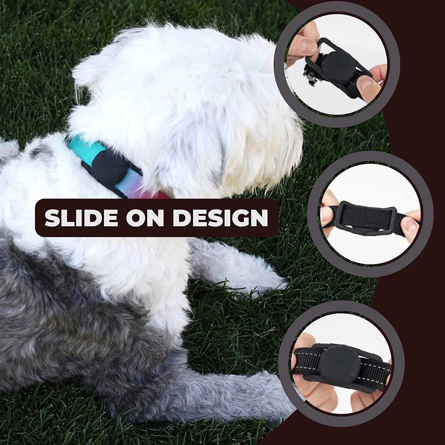 FOSSA Airtag Dog Collar Holder, Large Dog Airtag Holder, Waterproof Dog Collar Airtag Holder, Cat Air Tag Tracker Case  Fossa   