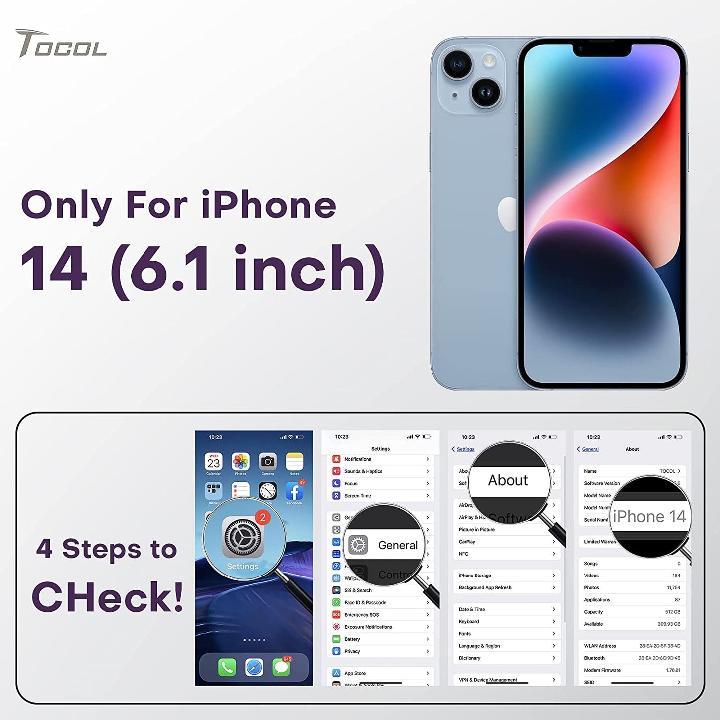 TOCOL [5 in 1 for Iphone 14 Case, with 2 Pack Screen Protector + 2 Pack Camera Lens Protector, Slim Liquid Silicone Phone Case 14 6.1 Inch, [Anti-Scratch] [Drop Protection], Alpine Green  TOCOL   