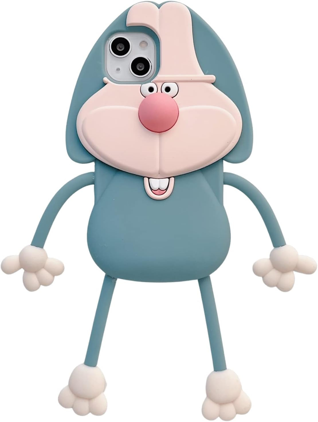 YAKVOOK Kawaii Phone Cases for Iphone 12/12 Pro,Cute Cartoon Cookies Bear Phone Case with Bubble Tea Phone Case 3D Iphone 12/12 Pro Case Soft Silicone Shockproof Cover for Women Girls  Yatchen Bucktooth Rabbit Blue Iphone 14 Pro 