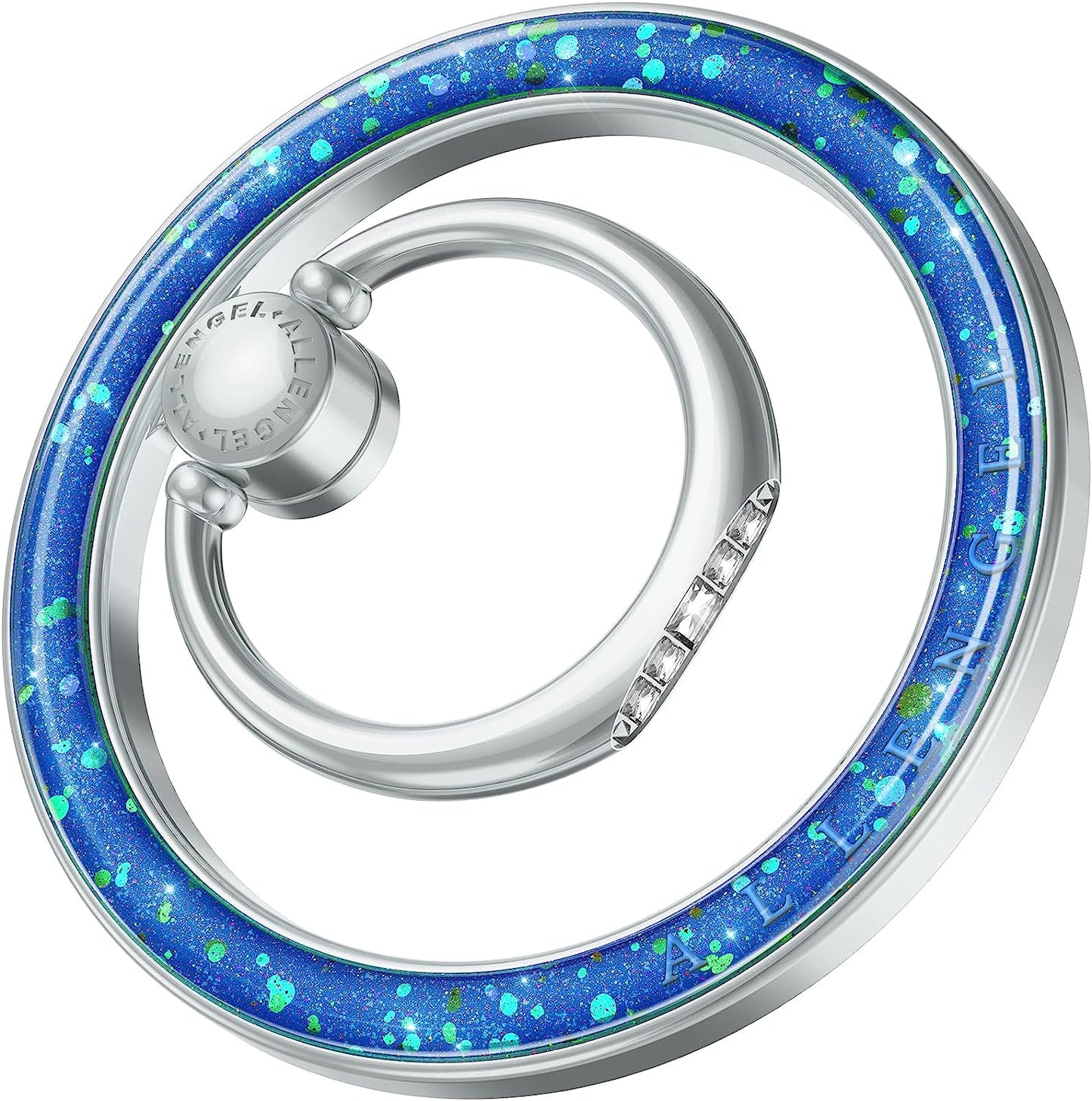 Compatible with Magsafe Phone Grip Stand, Allengel Magnetic Phone Ring Holder with Finger Kickstand for Smartphone, Luxury Gold White  Allengel sapphire blue  