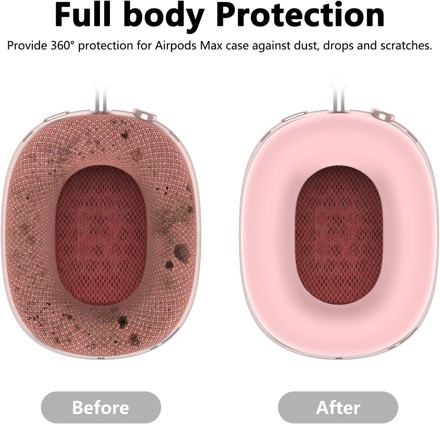 [2 Pairs] Silicone Ear Pads Cover for Airpods Max Headphones Cushions, Sweatproof Earpad Case Cover Accessories Soft Silicone Skin Protector for Apple Airpods Max Ear Pads (Pink-White)  Mindresy   