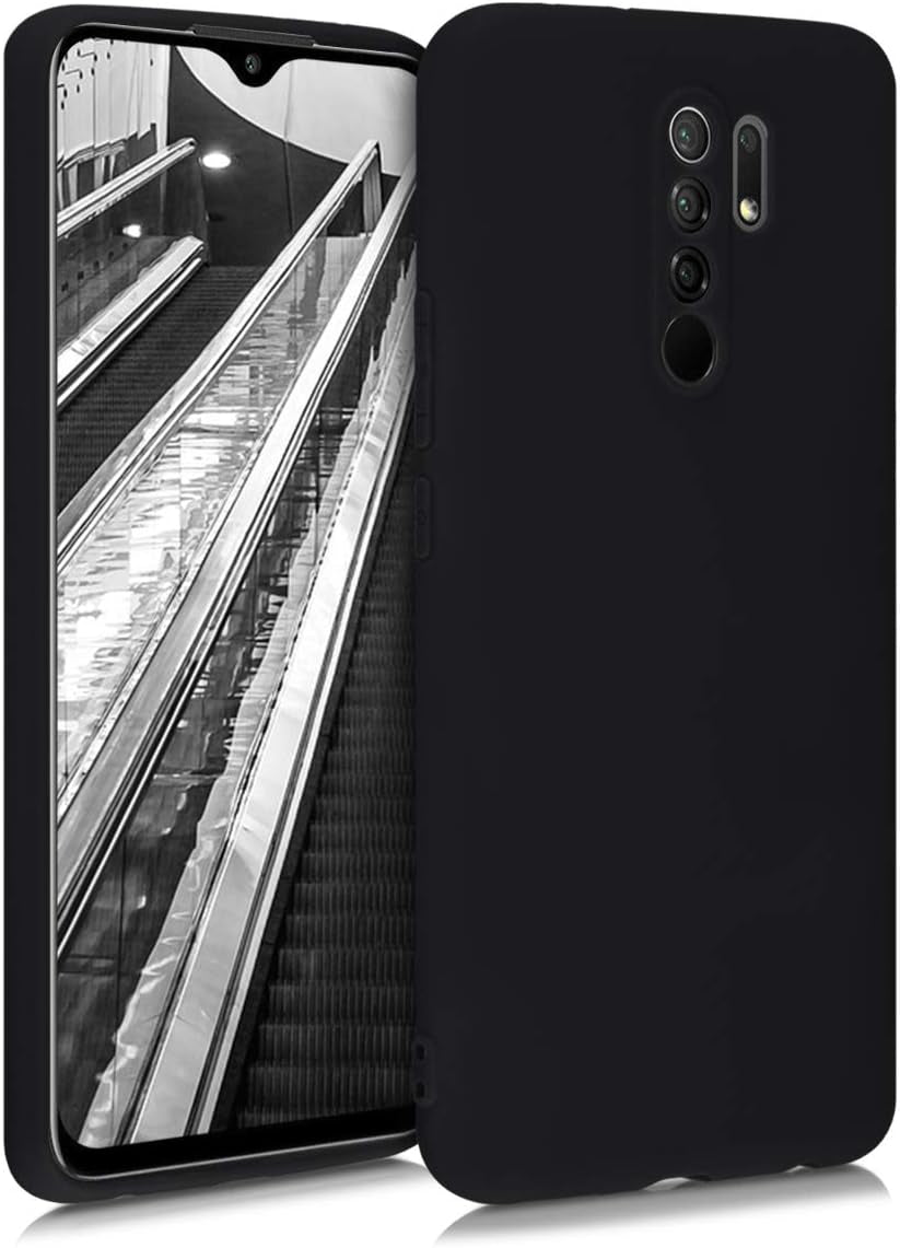 Kwmobile Case Compatible with Xiaomi Redmi 9 Case - Protective Slim TPU Phone Cover - Soft Matte Finish - Black Matte  KW-Commerce   