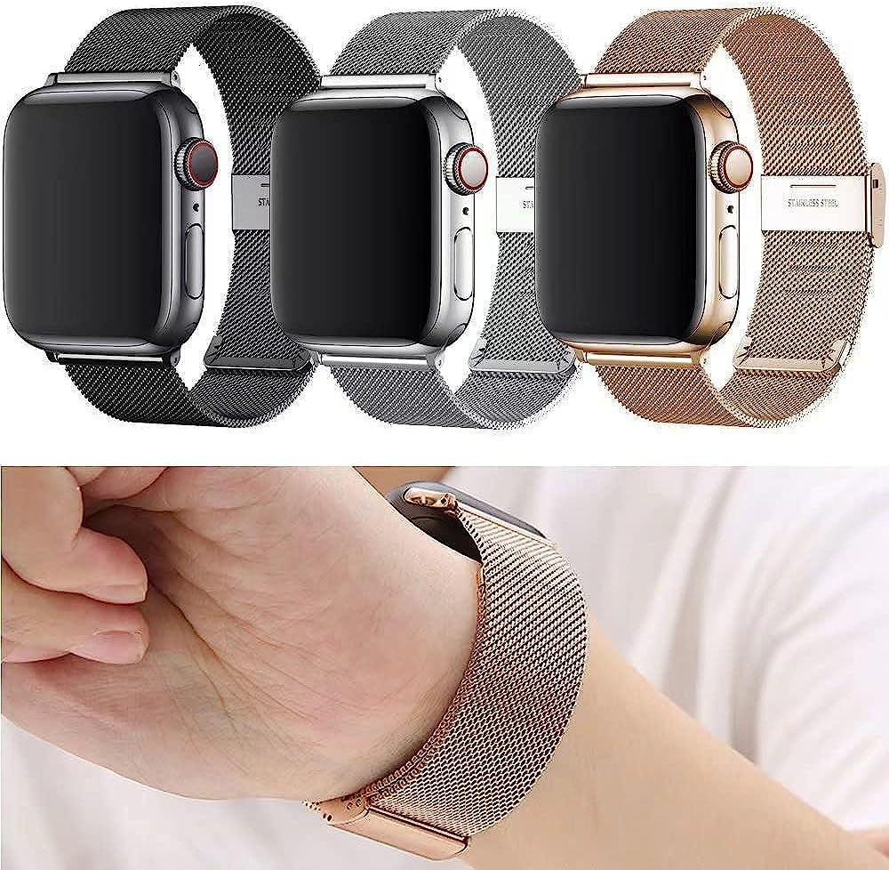 BHGOCA Compatible with Apple Watch Band Series 8 7 6 5 4 3 2 1 44Mm 38Mm 45Mm 40Mm 41Mm 49Mm 42Mm 38Mm, Stainless Steel Mesh Loop Watch Band for Iwatch Bands, Gold Apple Watch Bands for Women  BHGOCA   