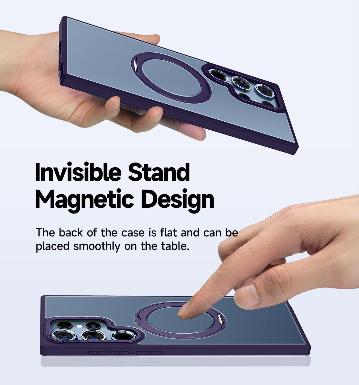 MAGIC JOHN Magnetic Case for Samsung Galaxy S22 Ultra Case [Compatible with Magsafe] [With Rotatable Magnetic Metal Stand][Military Grade Shockproof][Anti Yellowing] Matte Back Soft Edge,Purple  MAGIC JOHN   