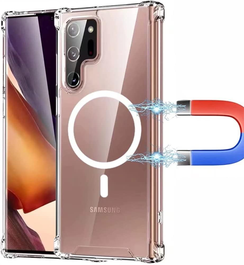 Pinggoo Clear Magnetic Case for Samsung Galaxy Note 20 Ultra - Magsafe Compatible, Soft TPU Bumper, Slim Fit, Shockproof, Anti-Yellow  PingGoo Transparent For Samsung Galaxy S23 Ultra 