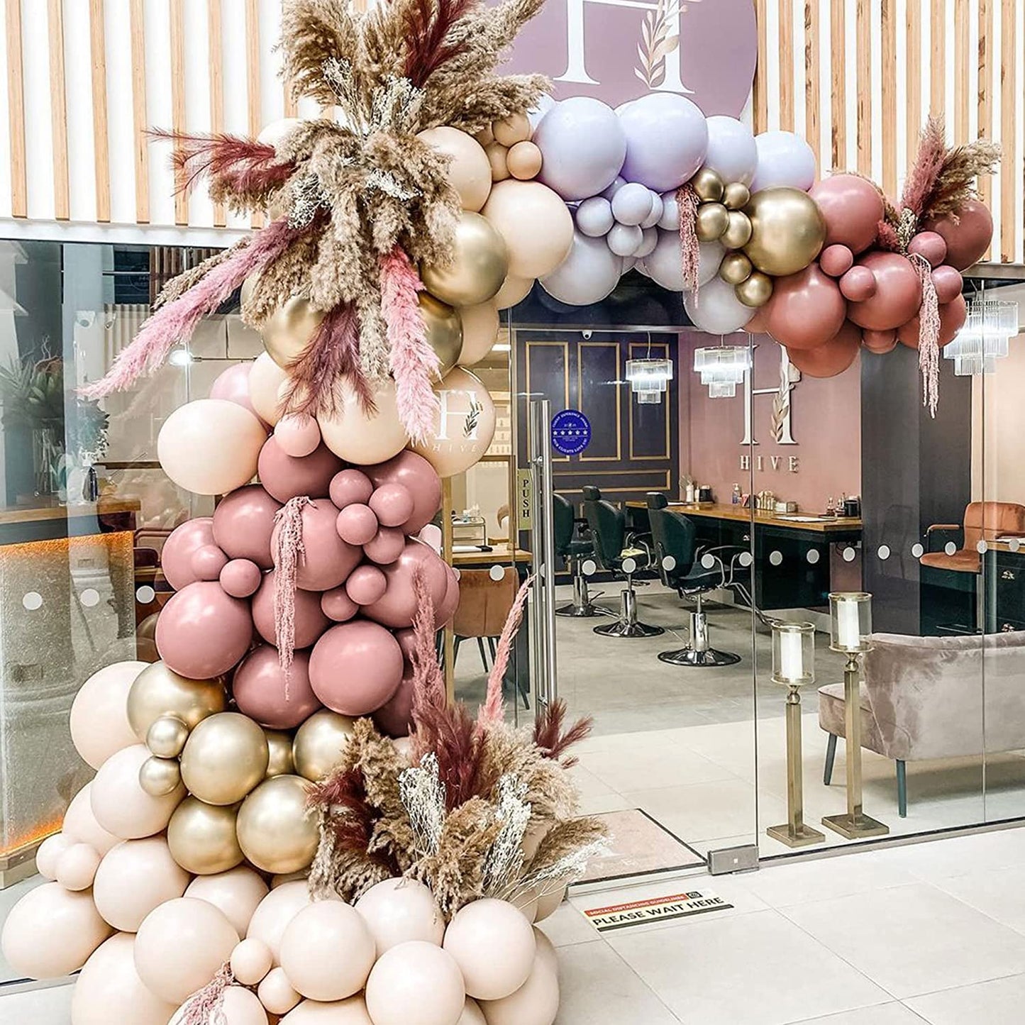 Boho Balloon Garland Arch Kit 147Pcs Blush Pastel Pink Balloon Garland Double Stuffed Dusty Rose Balloon Garland Chrome Rose Gold Balloons for Birthday Baby Shower Bridal Wedding Party Decorations  Lattua 134Pc  