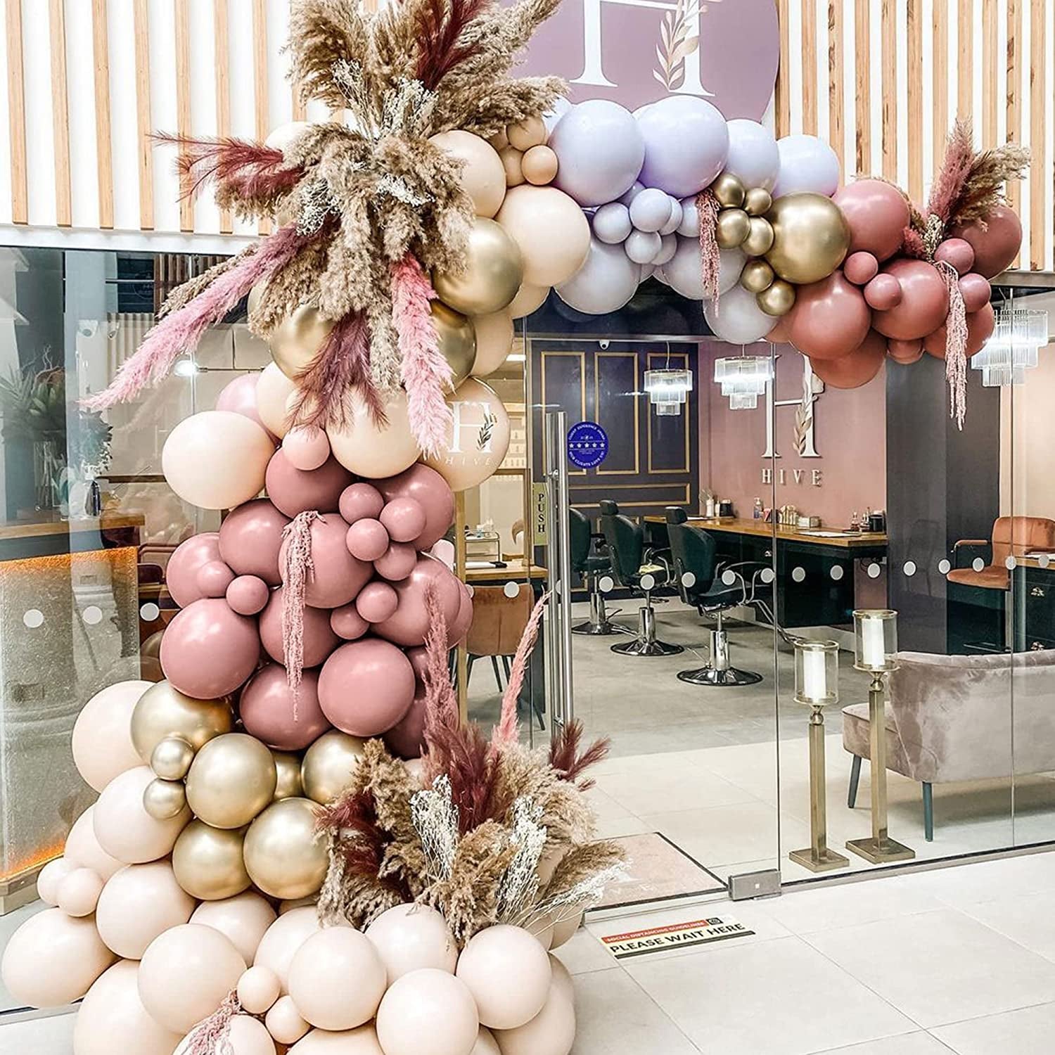 Boho Balloon Garland Arch Kit 147Pcs Blush Pastel Pink Balloon Garland Double Stuffed Dusty Rose Balloon Garland Chrome Rose Gold Balloons for Birthday Baby Shower Bridal Wedding Party Decorations  Lattua 134Pc  