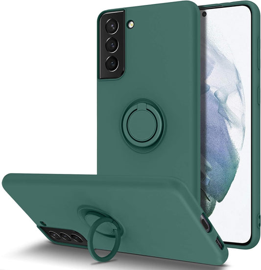 BENTOBEN Compatible with Samsung Galaxy S21 plus Case, Slim Silicone Soft Rubber with 360° Ring Holder Kickstand Car Mount Supported Protective Cases for Samsung Galaxy S21+ plus 6.7", Midnight Green  BENTOBEN   