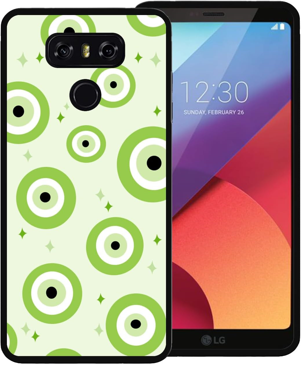 Zaztify Phone Case for LG G6/G6 Plus, Orange Evil Eye Turkish Demon Eyes Ojo Turco Naranja Cute Shockproof Protective Anti-Slip Thin Soft Cover Shell  zaztify Light Green Eye  