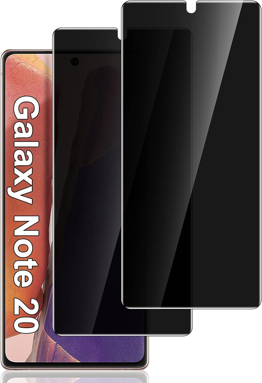 For Samsung Galaxy Note 20 Screen Protector, Galaxy Note 20 Privacy Screen Protector, anti Spy anti Peeping anti Scratch HD Tempered Glass Protective Glass Film Screen Protector for Samsung Galaxy Note 20, Case Friendly, Easy Install (2 Pack - Black)  A Pink Shop   