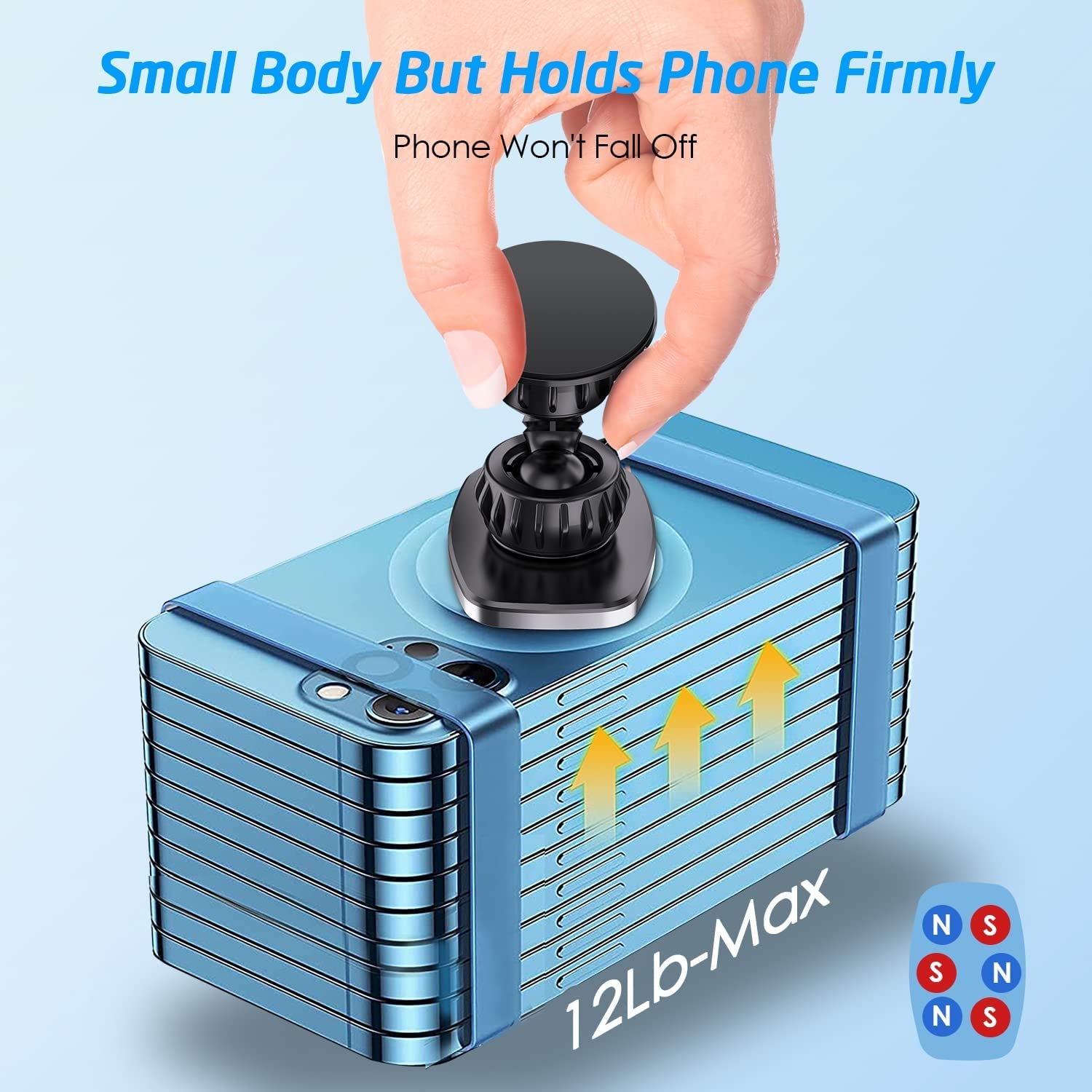 Wixgear Universal Stick on Swivel Mount (2 Pack) Dashboard Magnetic Phone Holder for Car, Phone Mount for Car for Cell Phones and Mini Tablets with Fast Swift-Snap (New Upgraded Mount)  WixGear   