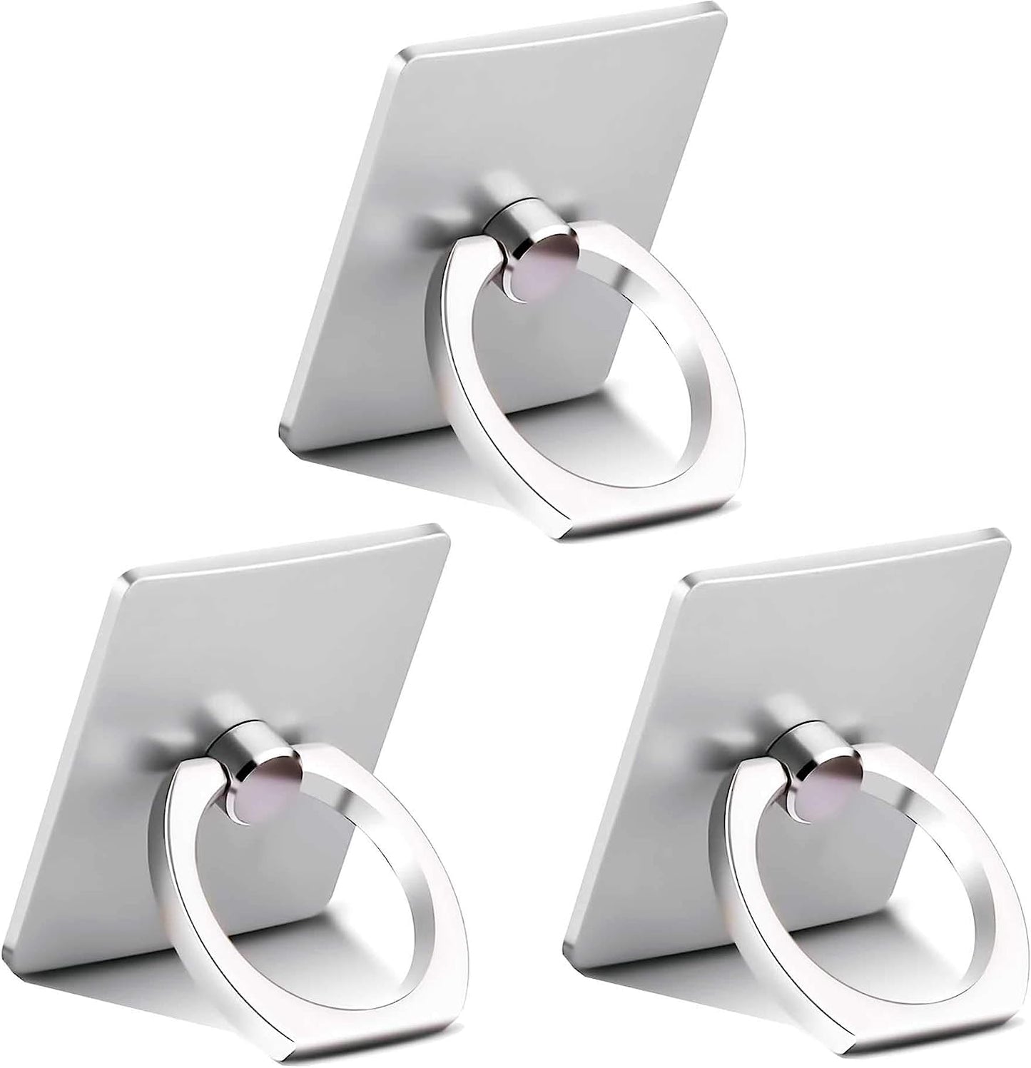 Finger Ring Stand, 360 Rotary Cell Phone Holder Finger Loop Grip Mount Universal Smartphone Kickstand,Ieugen Compatible with Iphone 14/Iphone 13/Galaxy S23/Galaxy S22/Galaxy  iEugen silver 3pack  