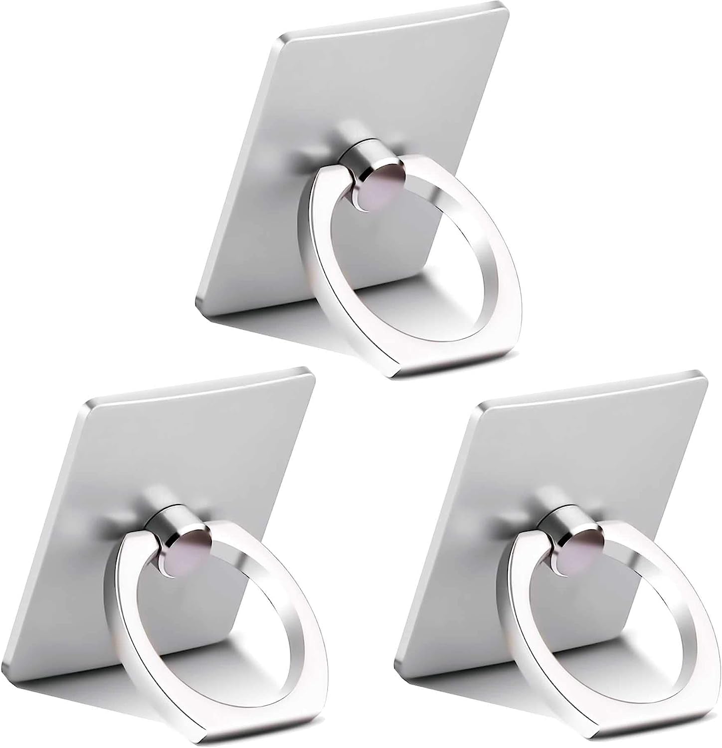 Finger Ring Stand, 360 Rotary Cell Phone Holder Finger Loop Grip Mount Universal Smartphone Kickstand,Ieugen Compatible with Iphone 14/Iphone 13/Galaxy S23/Galaxy S22/Galaxy  iEugen silver 3pack  