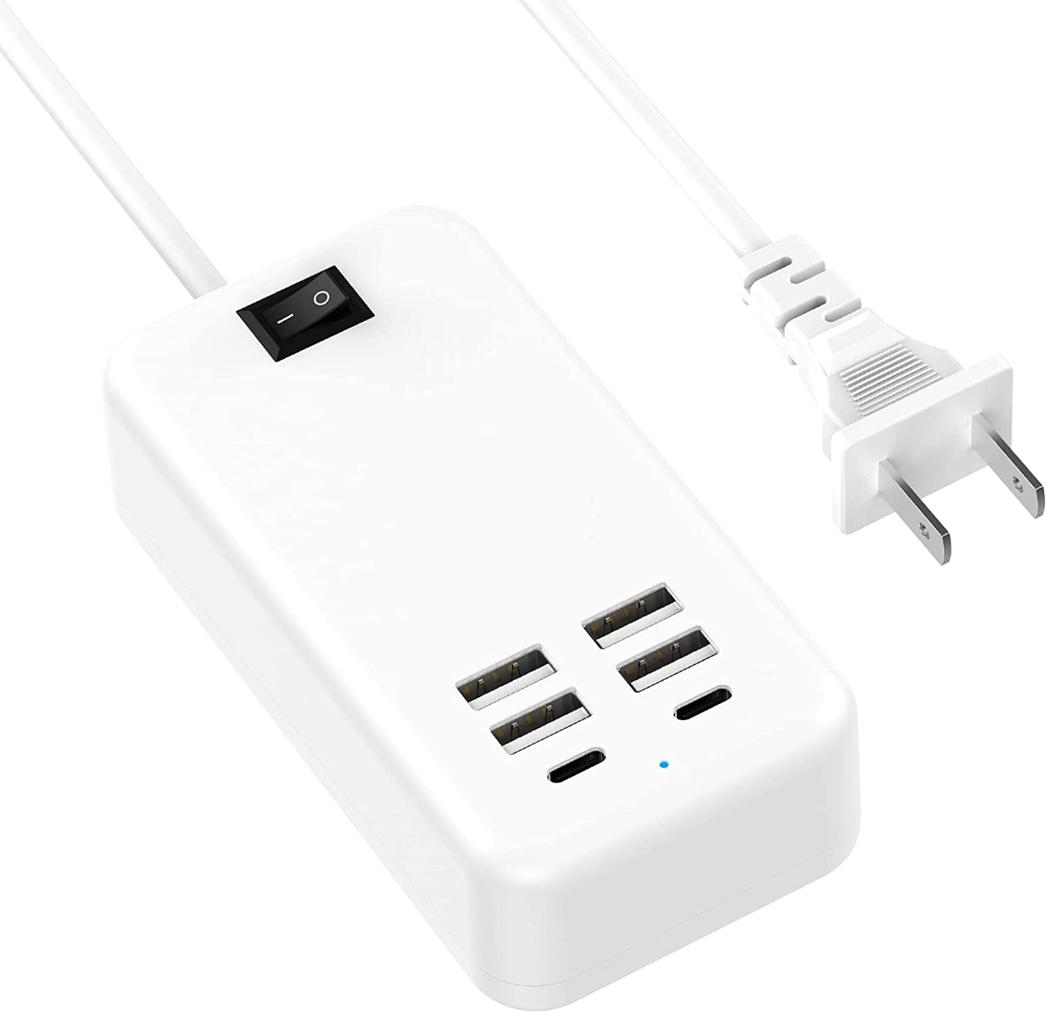 USB Charger, Flymic 6 Port USB Charger Station for Multiple Devices USB Power Strip USB C Charger Block USB Charging Hub for Iphone 14/13 Pro Max/13 Pro/13,Ipad Pro,Switch, Galaxy S21 (White)  Flymic   