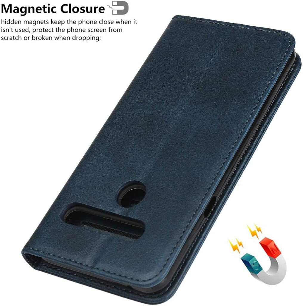 Icovercase for LG G8 Thinq Wallet Case, Premium PU Magnetic Leather Card Slots Holder Carry Kickstand Feature Flip Cover Case for LG G8 (Navy Blue)  iCoverCase   