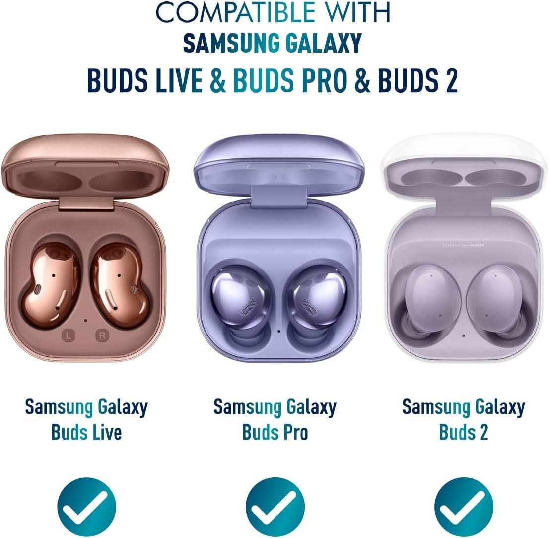 Wenew Case for Galaxy Buds 2 Pro/Galaxy Buds Pro/Galaxy Buds 2 / Galaxy Buds Live, Cute Pattern Hard Shell with Clip for Women Men Girls Kids (Blue)  wenew   