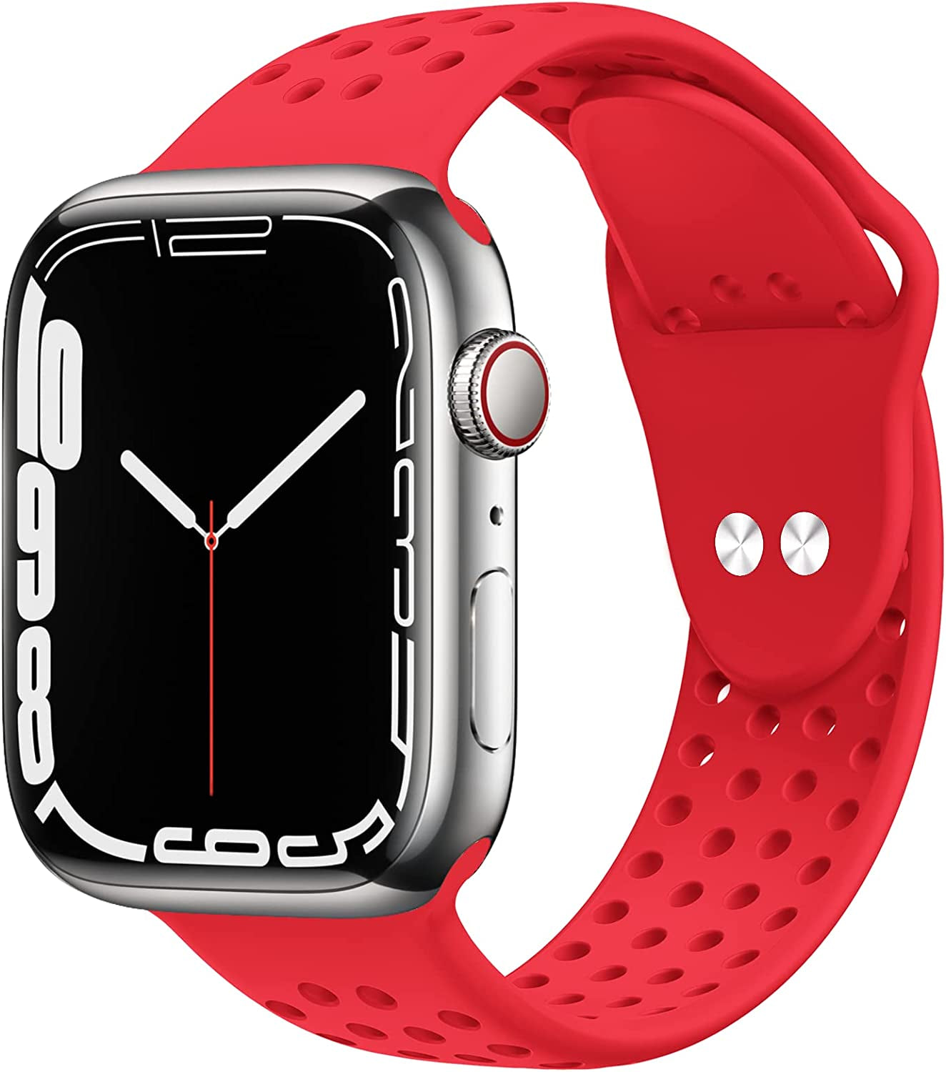 Toutouzhang Sport Bands Compatible with Apple Watch Band 38Mm 40Mm 41Mm 42Mm 44Mm 45Mm 49Mm S/M M/L for Women/Men Waterproof Soft Silicone Replacement Strap Accessories for Iwatch Ultra SE Series 8/7/6/5/4/3/2/1  Toutouzhang Red 42mm/44mm/45mm/49mm S/M 