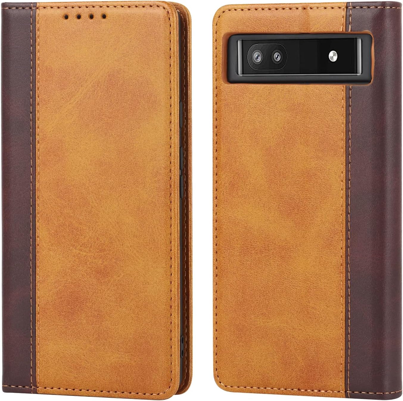 Ｈａｖａｙａ Google Pixel 6 Pro 5G 6.7" Case Zipper Wallet- with 6 Card Holder [RFID Blocking]- Detachable 2-In-1-Wristband Lanyard - for Women and Men-Wireless Charger Compatible Flip Folio Cover-Purple  Ｈａｖａｙａ Yellow  Brown For Google Pixel 6A 