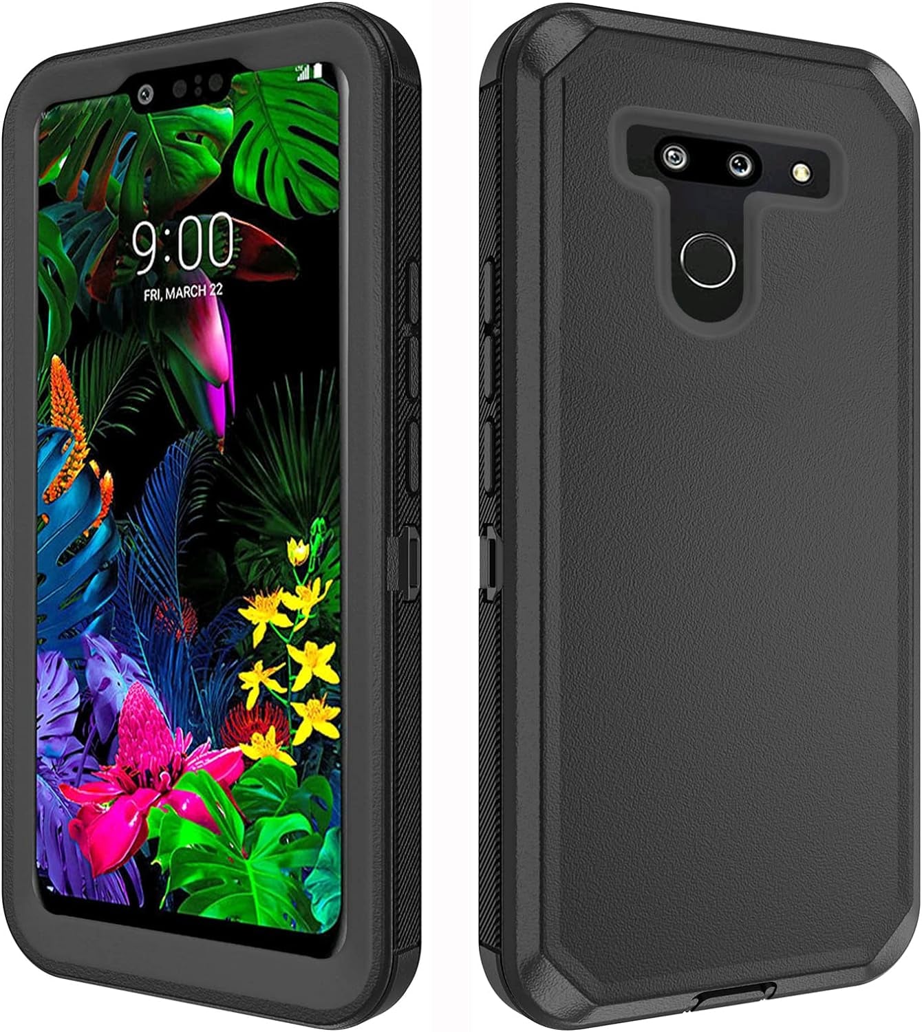 Asuwish Phone Case for LG G8 Thinq Cell Cover Hybrid Rugged Shockproof Hard Protective Drop Proof Full Body Slim Heavy Duty Mobile Accessories LGG8 Thin Q G 8 LG8 G8Thinq Lgg8Thinq 8G Women Black  Asuwish   