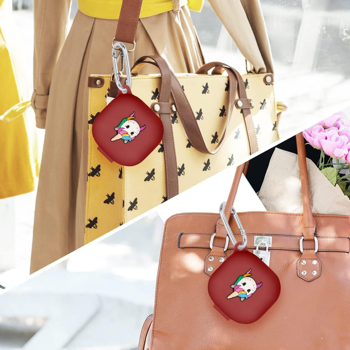 Flocute Silicone Case Compatible with Samsung Galaxy Buds Live (2020)/Galaxy Buds Pro (2021) Silicone Case with 3D Unicorn Cute Funny Cover with Keychain Gift for Women Girls Kids Teens (Unicorn)  Flocute   