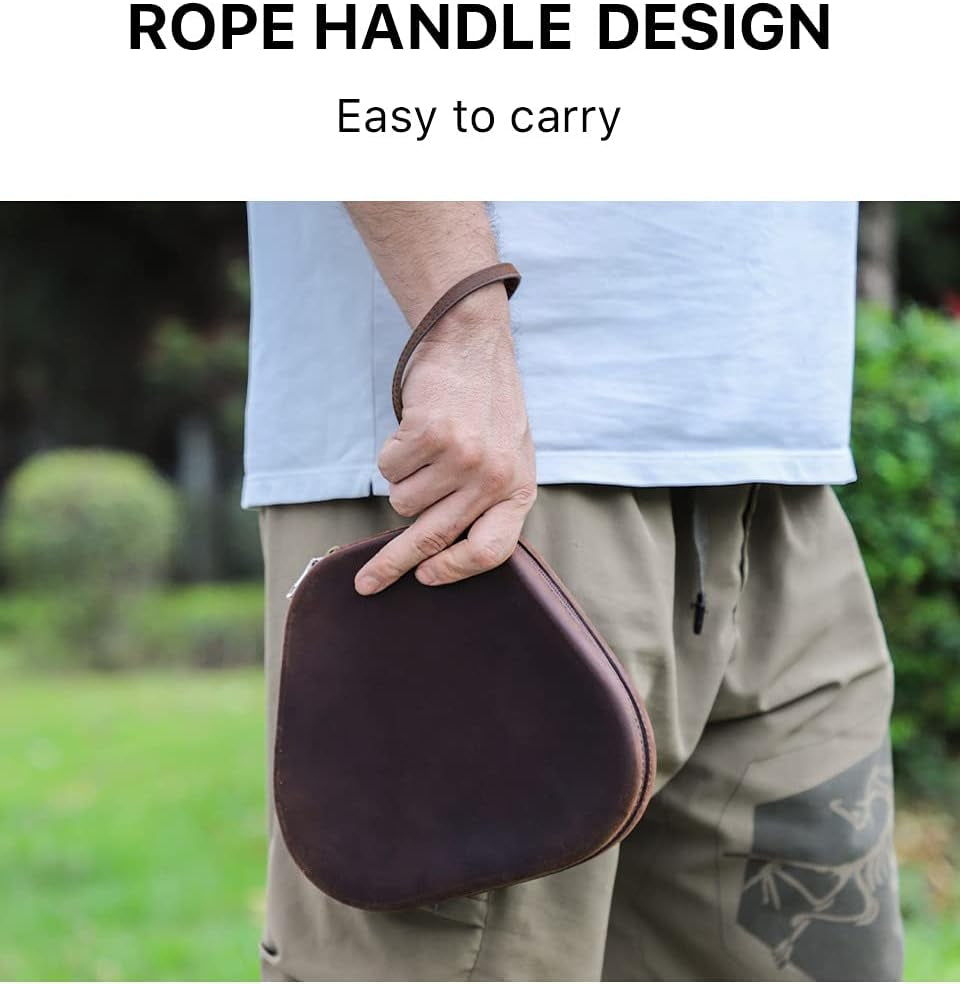 Genuine Leather Case for Airpods Max, Cowhide Leather Portable Travel Case, Headphone Cases, Carrying Case, Accessories for Airpods Max - Coffee  SHENGHAIHOME   