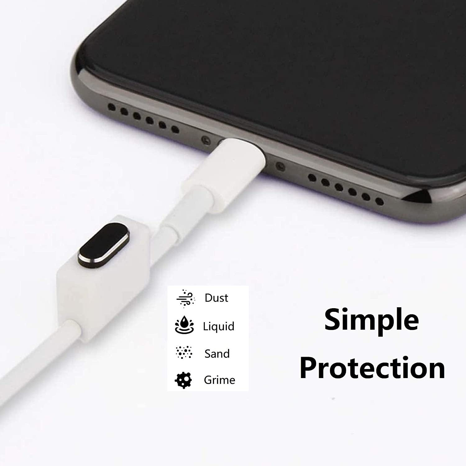 10 Pcs anti Dust Plugs, Charging Dust Cover Iphone Dust Plug Charging Port Covers Compatible with Iphone 12, Pro, Max, X, XS, XR, 11, 8, 7, 6 plus Ipad Mini Air (Black, Gray, Gold, Red, Silver)  kiniza   