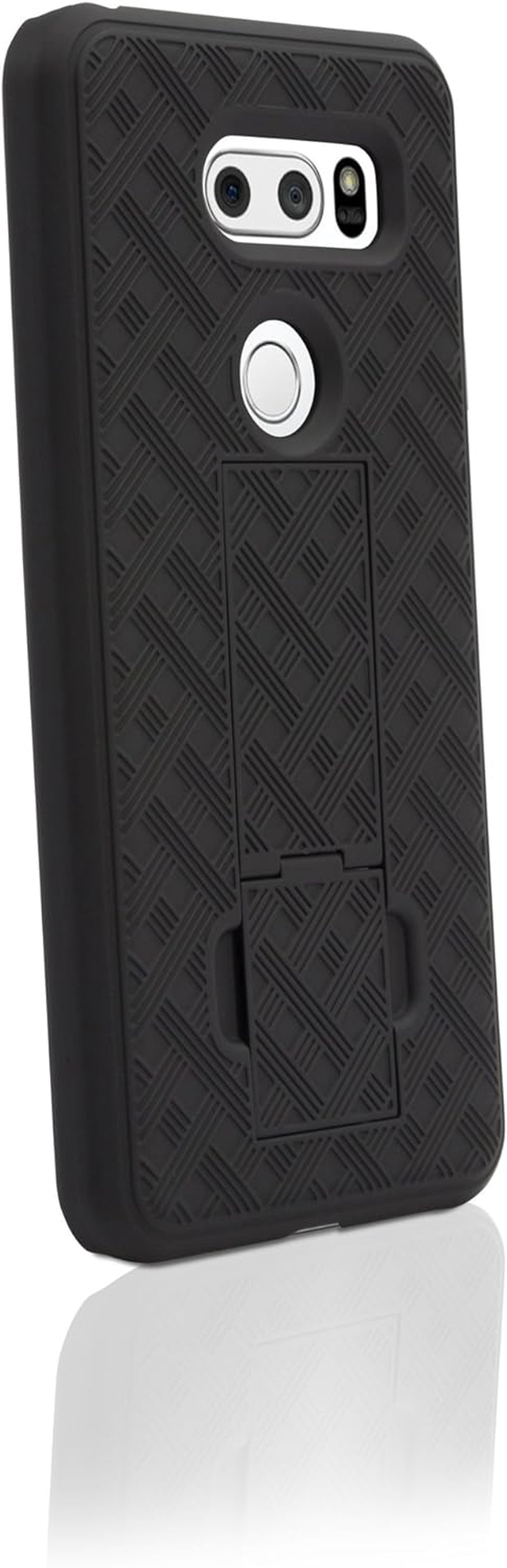 Boxwave Holster Compatible with LG V30 - Dual+ Holster Case, Shell Cover and Belt Clip Holster with Kickstand for LG V30 - Jet Black  BoxWave Corporation   