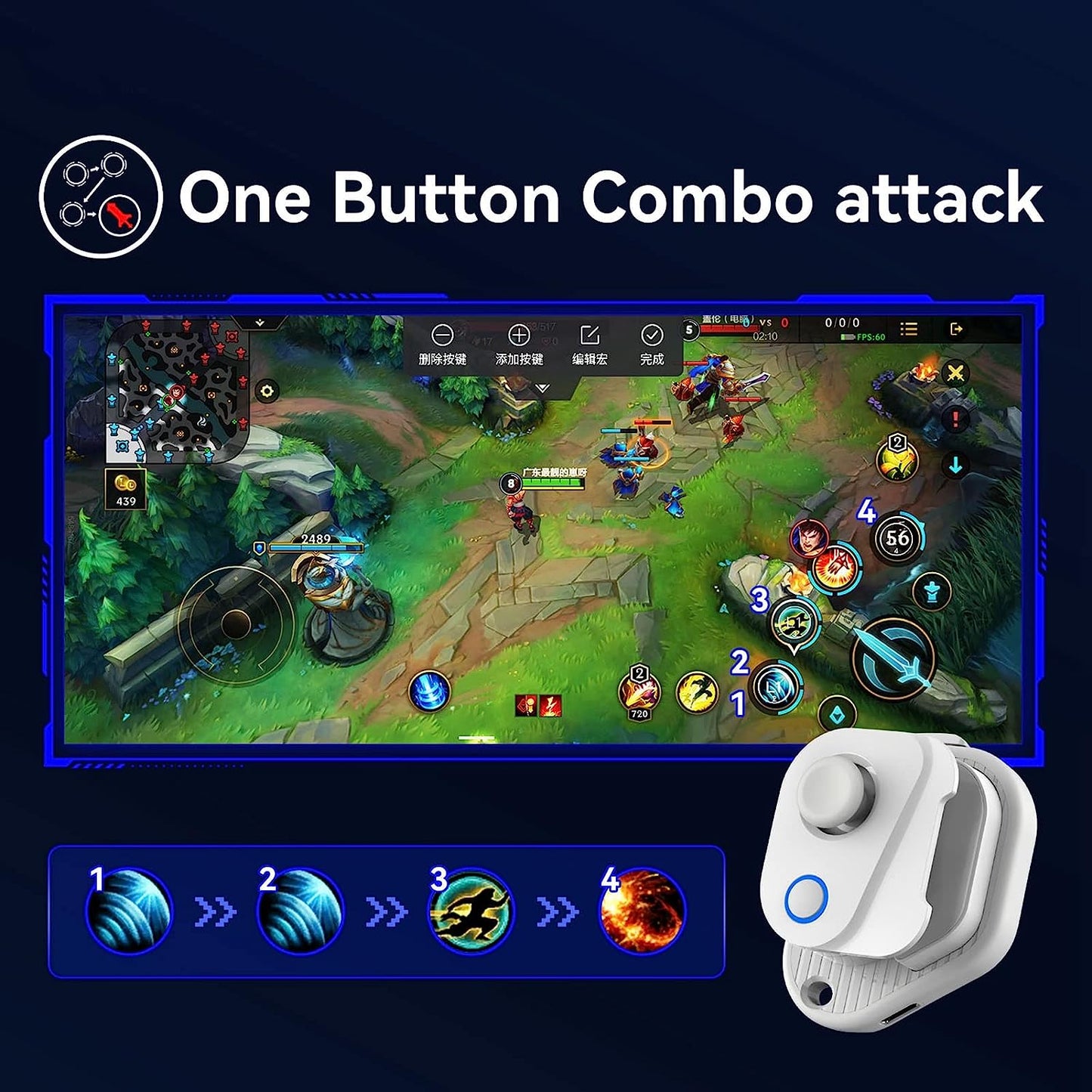 Smartphone Gaming Controller, Mobile Game Joystick Rechargeable Sensitive Unilateral for Tablet  Entatial   