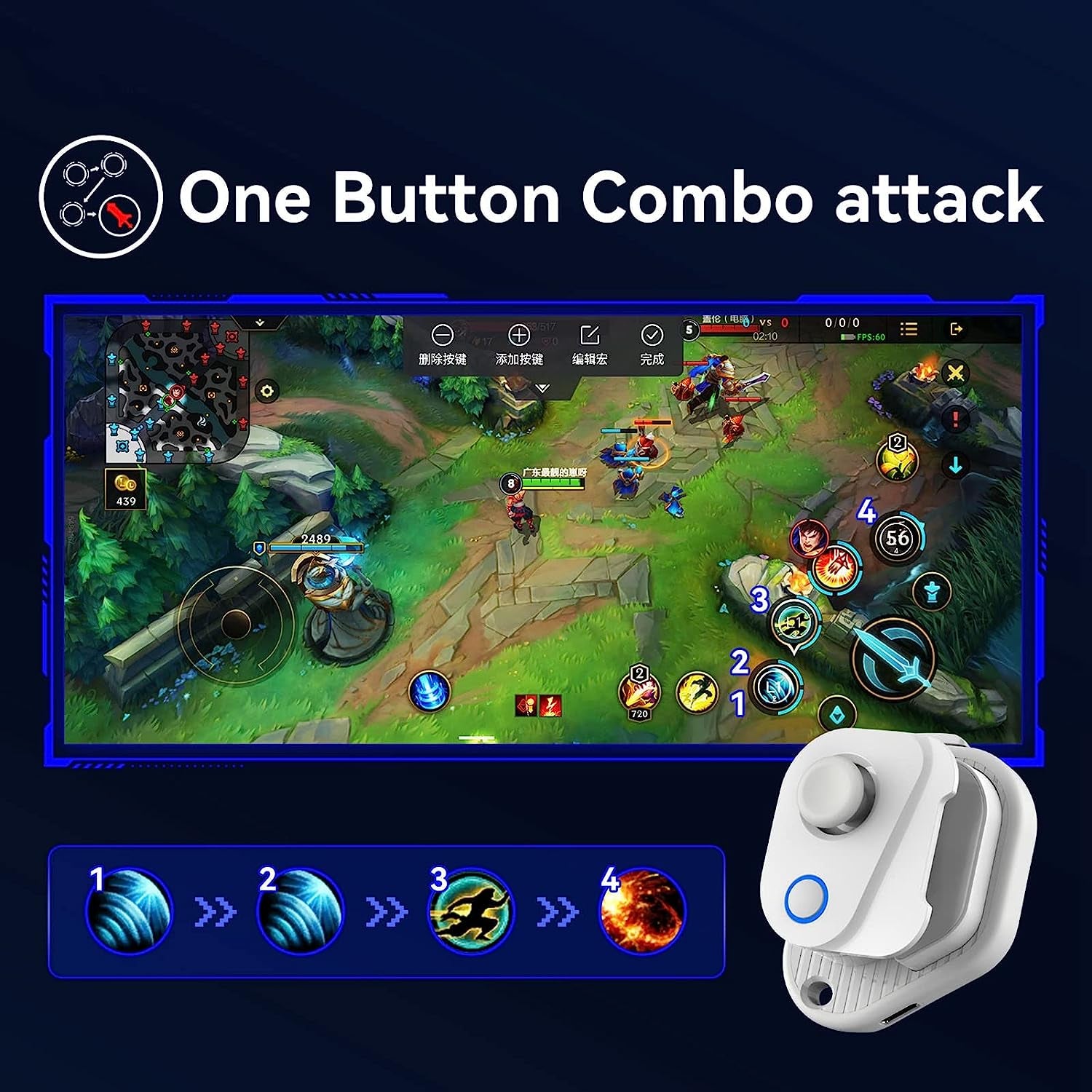 Smartphone Gaming Controller, Mobile Game Joystick Rechargeable Sensitive Unilateral for Tablet  Entatial   