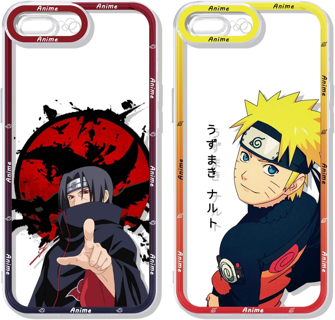 2 Pack Japanese Anime Case for Iphone 12 Mini Clear Case 5.4", Cool Manga Cute Pattern Design, Cartoon Comics Character Cases for Men Boys Women Girls, Soft TPU Funda for Iphone12 Mini, Transparent  ZXT US Iphone 7 Plus/8 Plus  