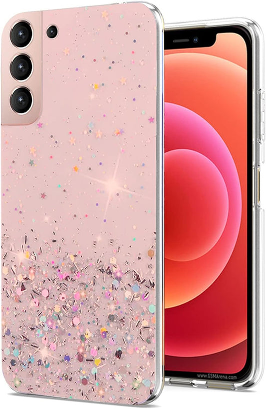 Phone Case for Samsung Galaxy S22 plus 5G Purple, Bling Bling Samsung S22 plus Case Glitter, Samsung Galaxy S22 plus Case Clear Silicone Anti-Scratch (Samsung S22 plus 5G, Pink)  Generic   